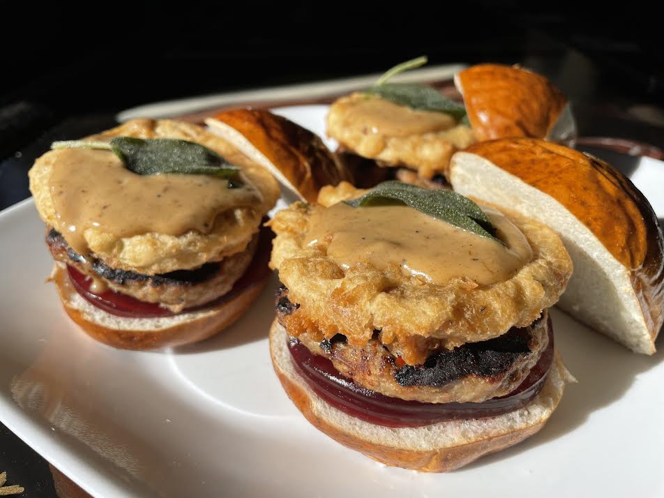 Kuma's Catering Sleep holiday sliders with stuffing and gravy