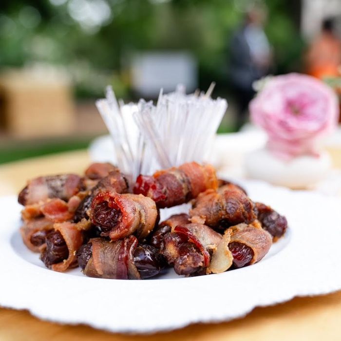 Bacon-wrapped dates appetizer