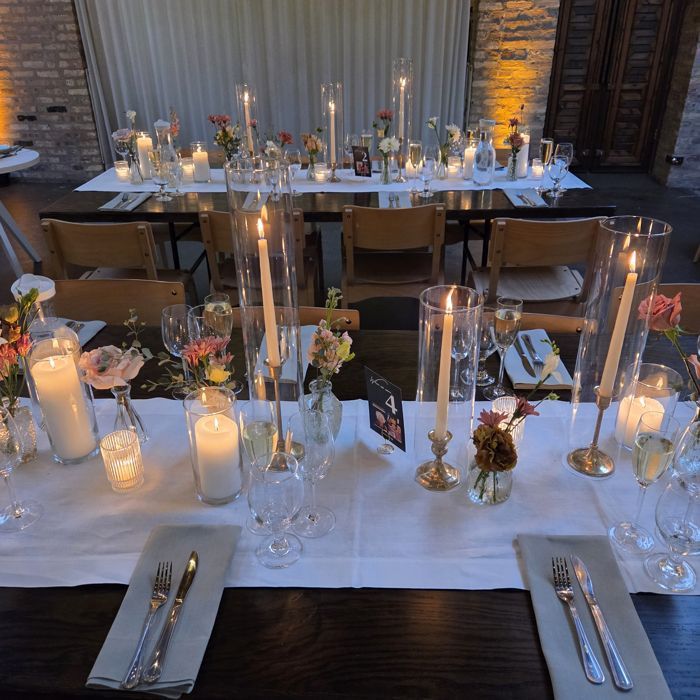 Place setting with candles