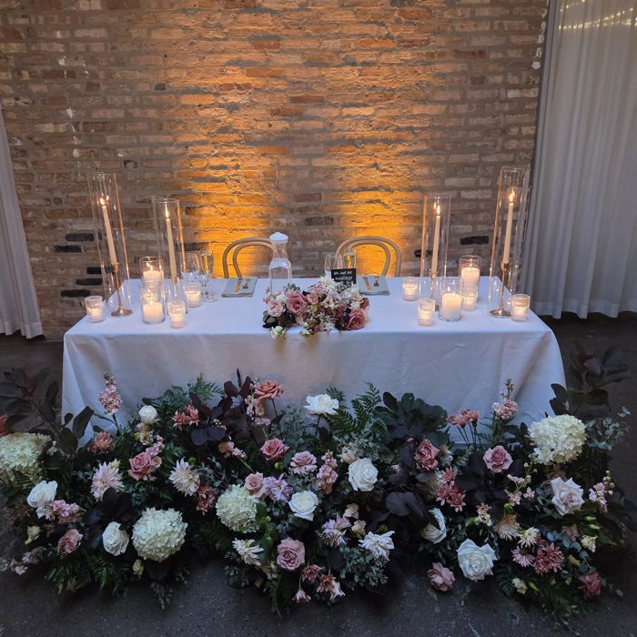 Sweetheart table with florals